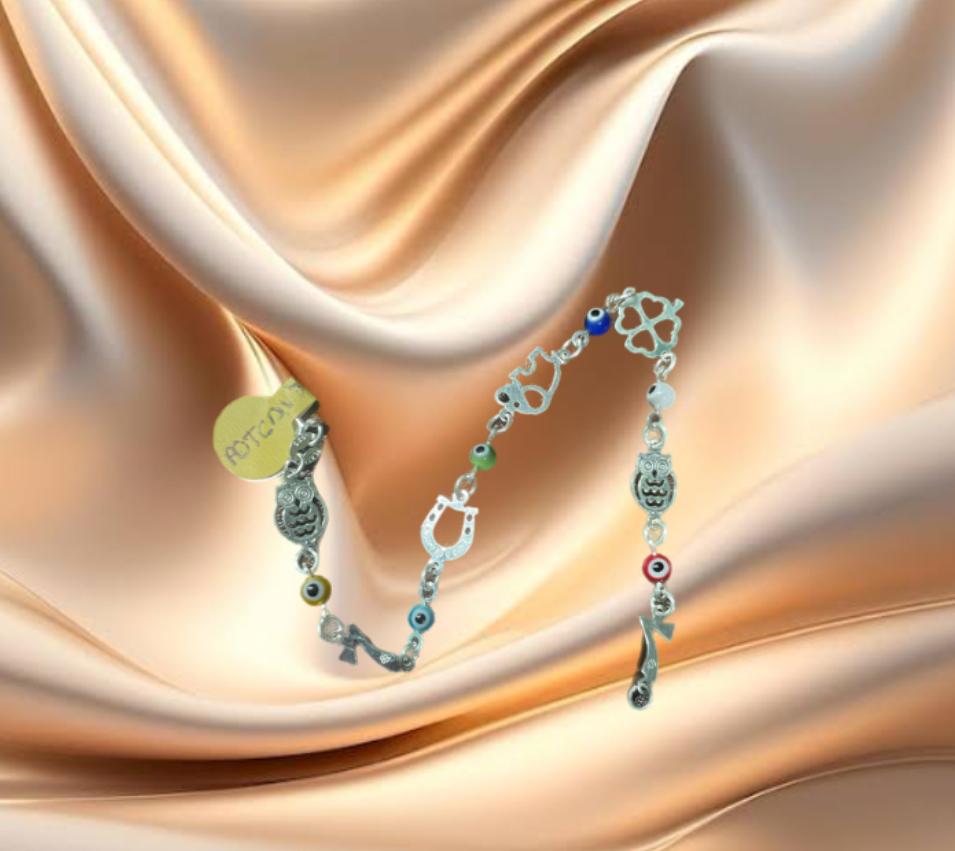 PULSERA OJO TURCO DE COLORES Y DIJES VARIOS